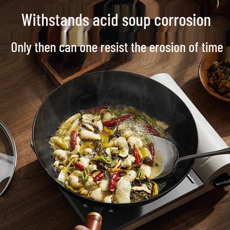 Supor 32cm Flat-Bottom Stainless Steel Wok