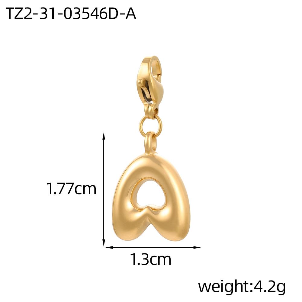 

CARLIDANA 3PCS Bubble Letter Jewelry Pendant A-Z Stainless Steel Lobster Clasp Gold Color Bracelet Alphabet Charms Accessories