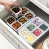 Compartment Refrigerator Storage Box with Lid Home Fridge Fresh-keeping Box