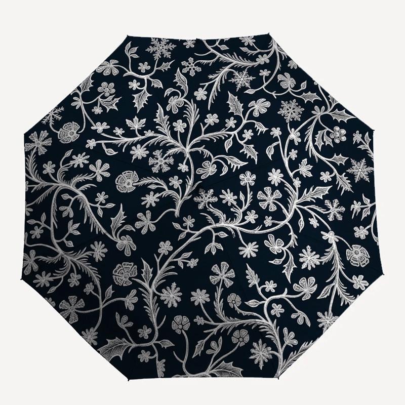 

1pc Winter, Snowflakes, Lace Umbrella with Plastic Handle,Compact & Stylish,Suitable for All Seasons YS331091