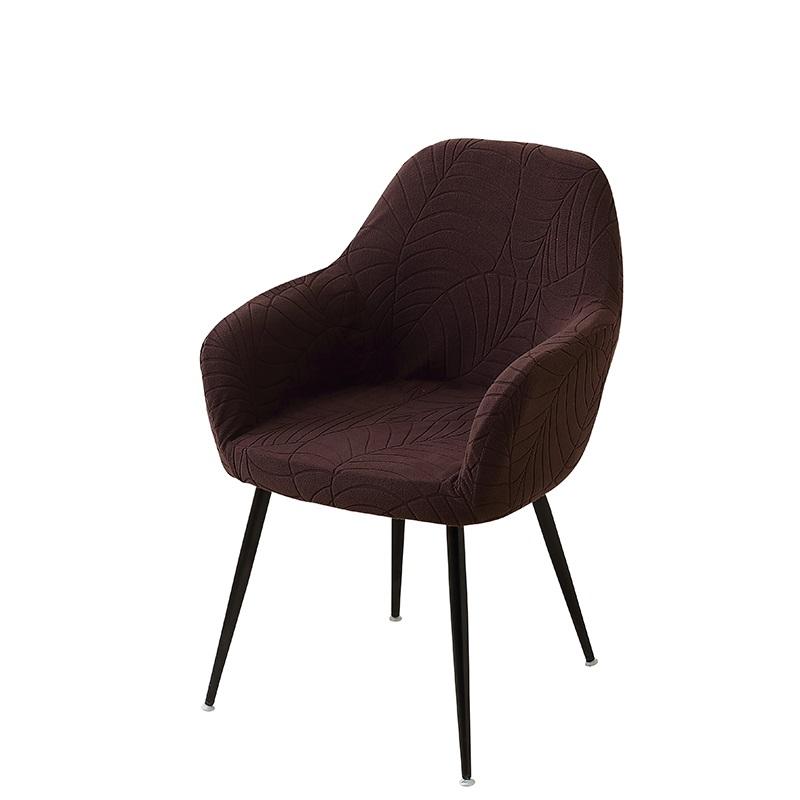 Leaves Jacquard High Arm Chair Cover Elastic Curved Office Chair Covers Anti-Slip Dining Chair Slipcover For Living Room Kitchen