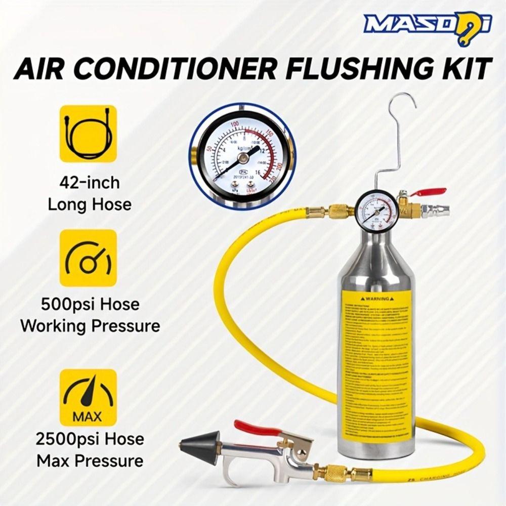 Pressure Control AC Flushing Kit Air Conditioning Flush Kit Cylinder Cooling System