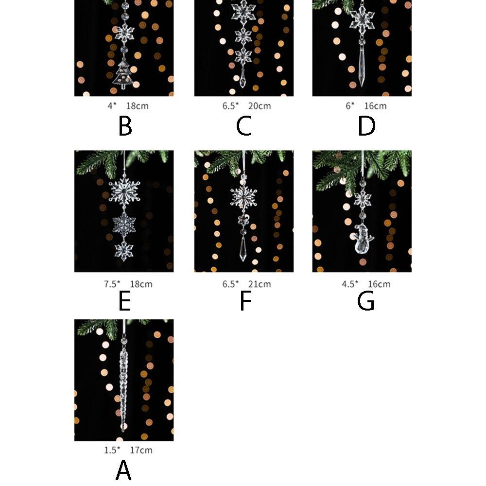 New Year Hanging Acrylic Decorations Crystal Christmas Tree Ornaments Pendant