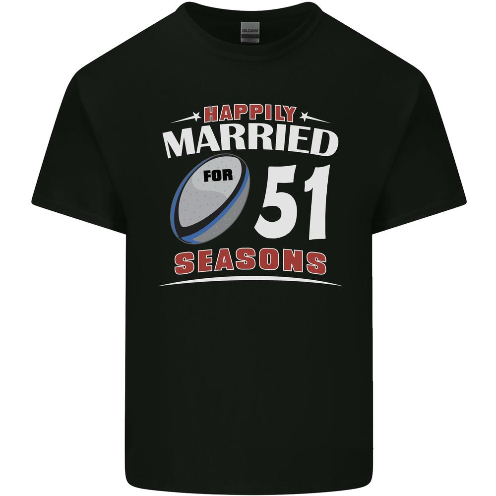 51 Year Wedding Anniversary 51st Rugby Mens Light Cotton T-Shirt Unisex T-Shirt L