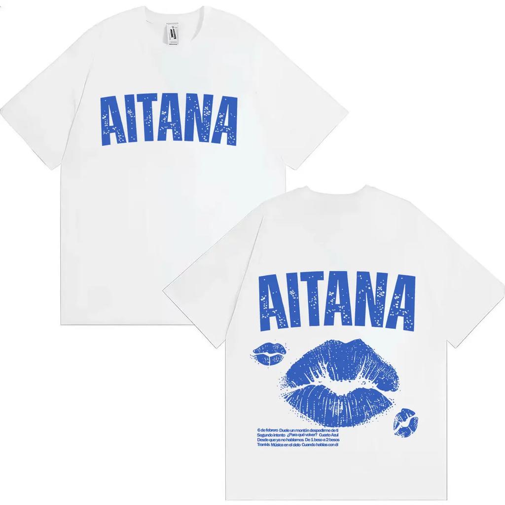 Rapper Aitana 2026 Doppelseitiger Print Grafik T-Shirts Herren Damen Lässig Sommer Harajuku Übergroßes Kurzarm-T-Shirt Unisex