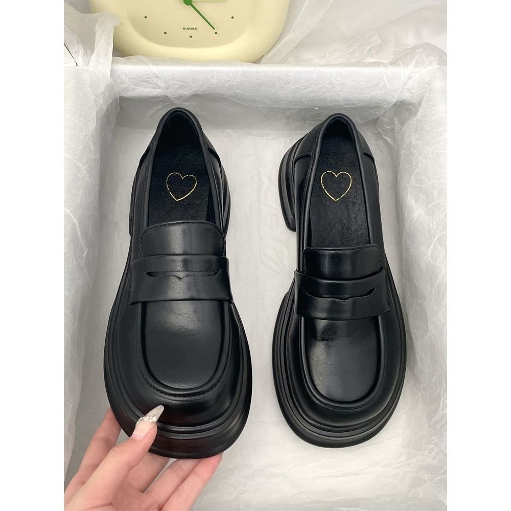 French platform small leather shoes women's British style 2025 new spring and autumn retro jk uniform Mary Jane shoes versatile single shoes