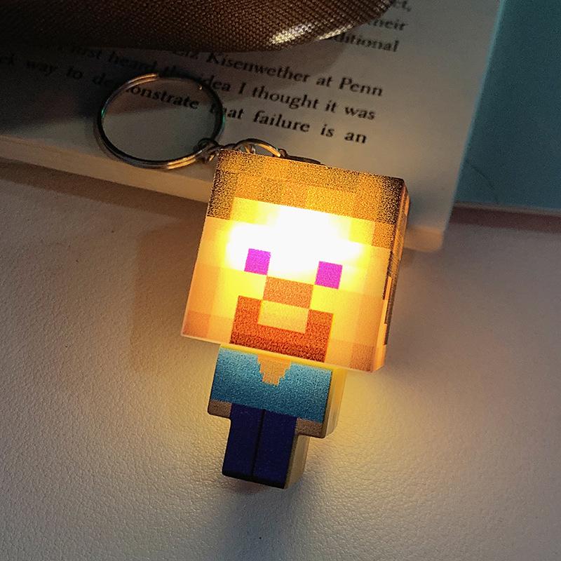 My World Movie-Inspired Glowing Figurine Keychain Pendant - Night Light Gift