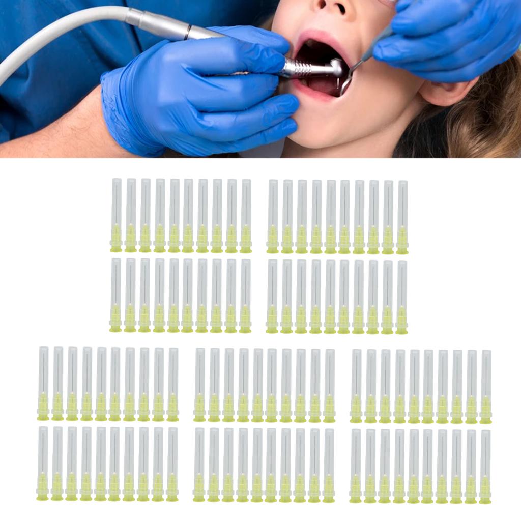 100pcs 27G Dental Cleaned Endo Irrigation Disposable Professional Dental Irrigation Needles