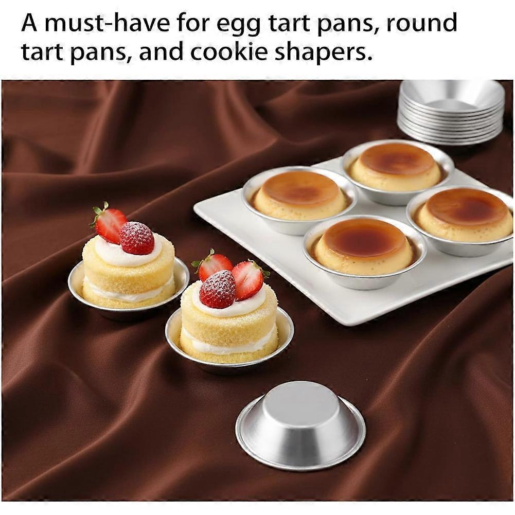 50 Pack Egg Tart Mold Mini Pie Muffin Cupcake Pans Aluminum Non-Stick Baking Cups for Pies Cakes