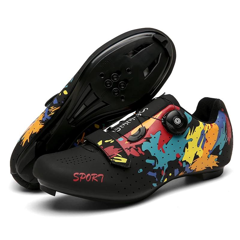 Men's Cycling Shoes Road Bike Shoes Self-locking Cleats Speed Cycling Sneakers Outdoor Racing Route Athletic Bicycle Footwear