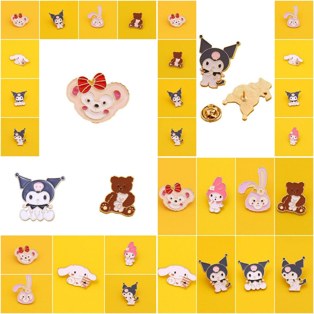 Adorable Sanrio Metal Cartoon Rabbit Melody Kulomi Brooch For Student Bags