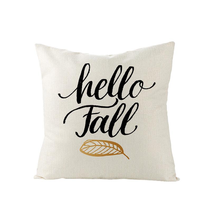 Home Thanksgiving Pillow Cover New Autumn Pumpkin Polyester Printed Cushion Cushion Cover