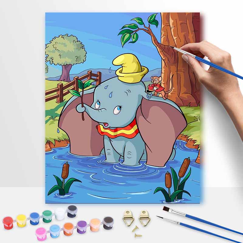 Disney Dumbo elephant painting kit digital painting art handmade diy home room decorations 20x30cm