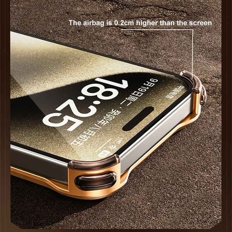 Husă de telefon de lux, metal 3D, fără cadru, pentru iPhone 14 15 16Pro Max 16Plus 15Pro, din aliaj de aluminiu, husă, husă de airbag, rezistentă la șocuri