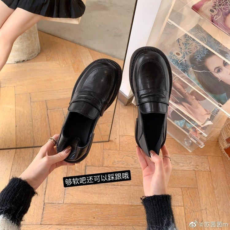 British style small leather shoes women's soft leather jk loafers one-pedal single shoes women's 2025 new platform real soft leather shoes