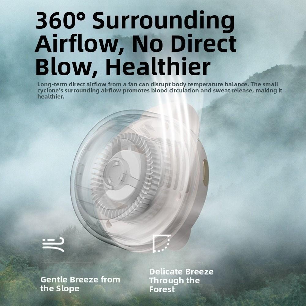 USB Rechargeable Portable Silent Fan 3-Speed Adjustable Waist Clip Fan for Outdoor&Office