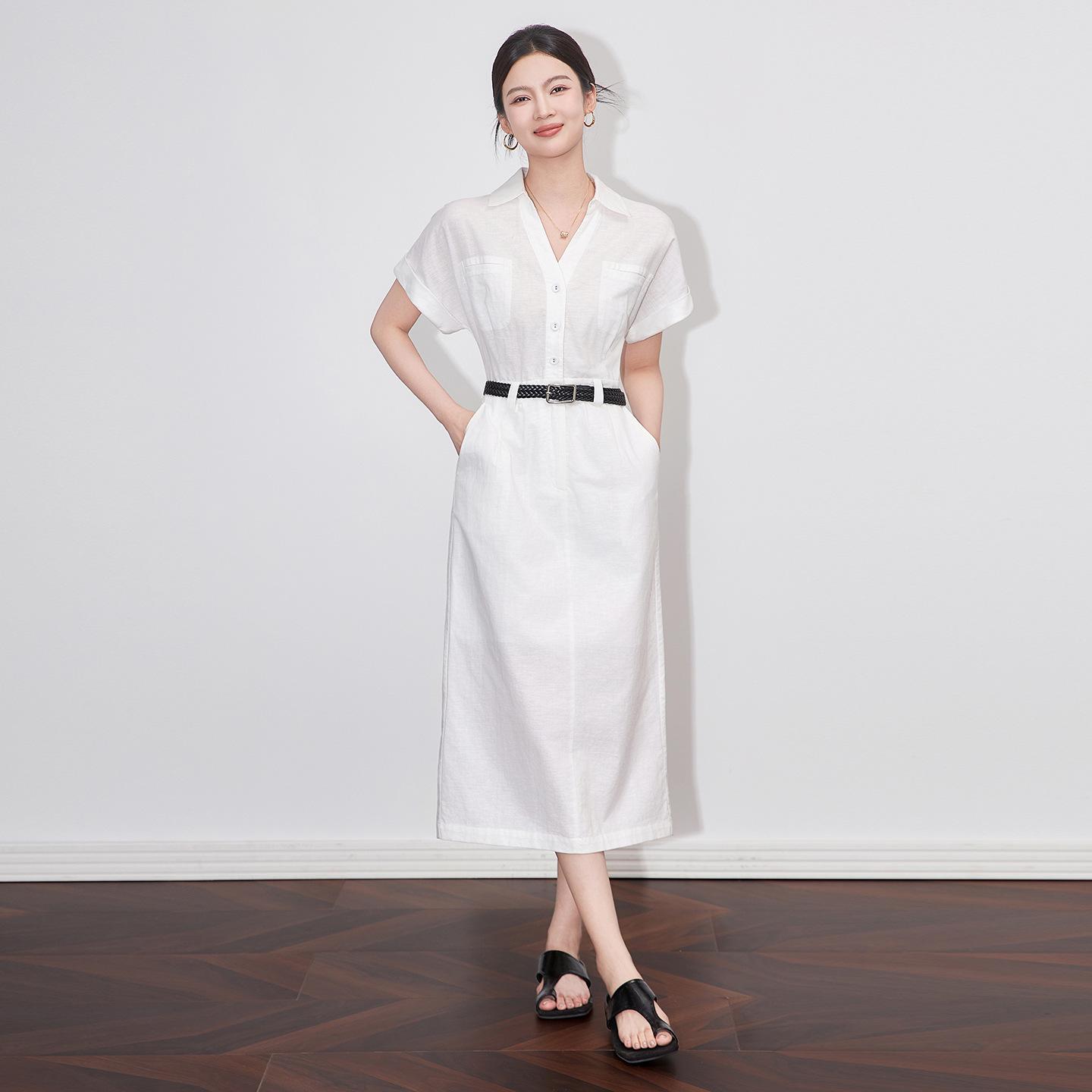 

French Linen Shirt Dress: Stylish, Waist-Slimming Summer Dress for Women S