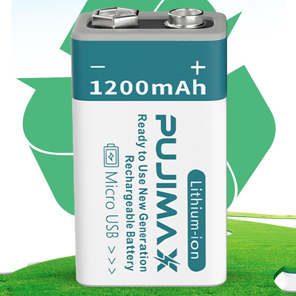 9V 1200mAh Li-ion Rechargeable Battery Micro USB Batteries for Multimeter Microphone Toy Remote Control Massager