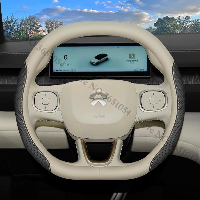 High Braid On Car Auto Steering Wheel Cover Wrap for NIO ES6 ES8 ES7 ET5T ET7 2026 2026 2026 2027 Double D Type Steering-wheel