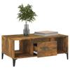 Coffee Table Smoked Oak 90x50x36.5 Cm Engineered Wood