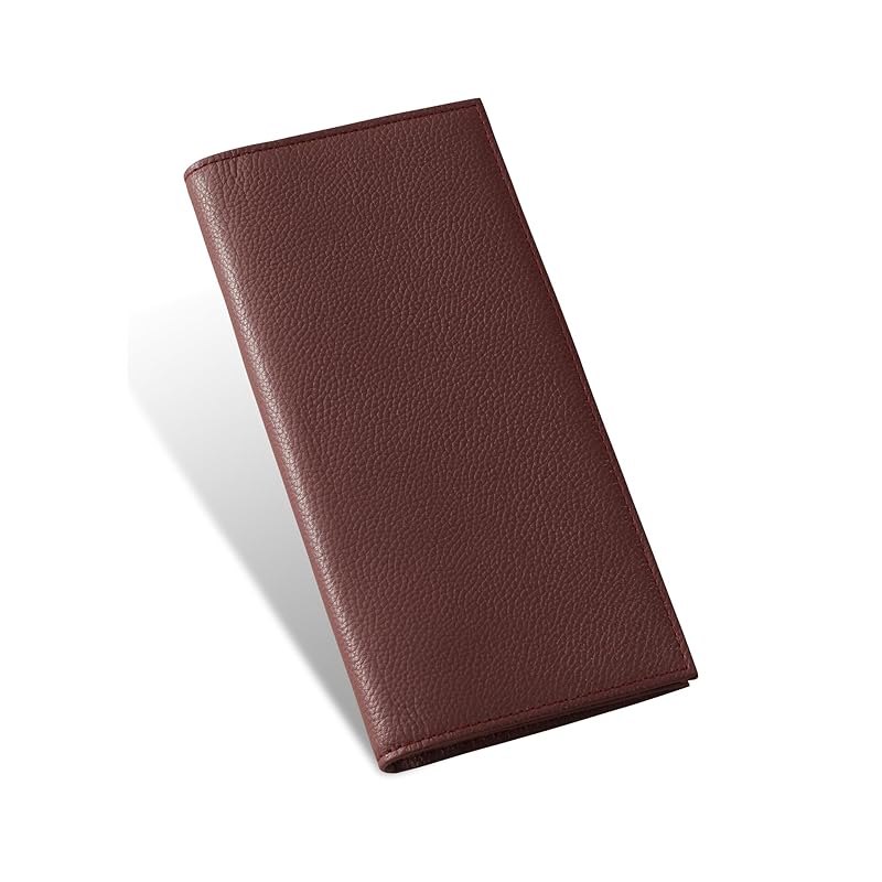 

[Business Leather Factory] Long wallet (with coin purse) Water repellent original leather cow leather unisex thin 16 pockets YKK zipper (Burgundy)