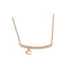 Smile C Inlaid Light Luxury Plated Brass Necklace Women Necklace Rose-Gold 91431-RGD