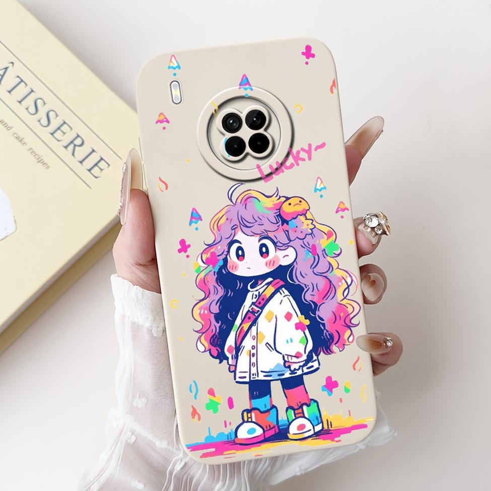 For Huawei Y9a Case Fashion Cute Cartoon Luxury Flowers Silicone Back Cover For Huawei Y9a Phone Case Shockproof Bumper FRL-L22