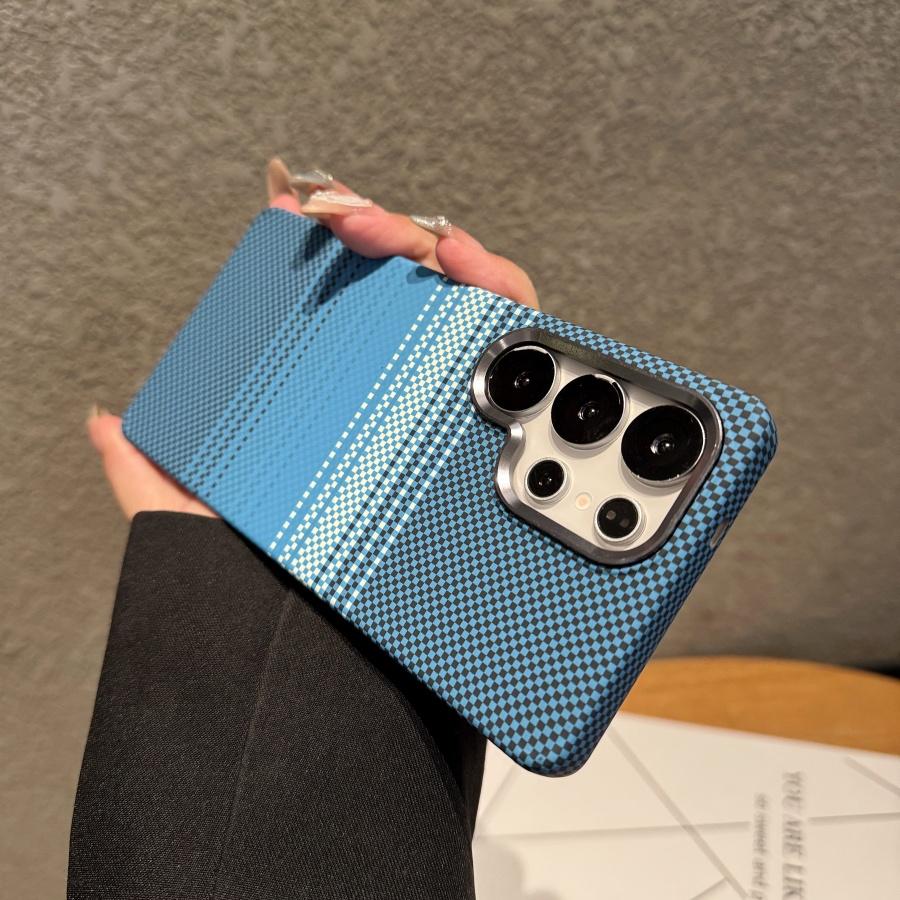 

Luxury Carbon Fiber Magnetic Phone Case For Samsung Galaxy S23 + S24 Plus Ultra S25 Kevlar Texture Wireless Charging Cover Funda For Galaxy S23 Ultra