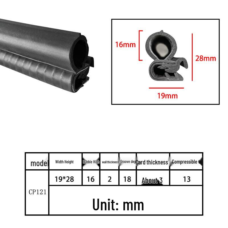 U-Shaped Rubber Steel-Backed Sealing Strip for Car Doors and Cabinets