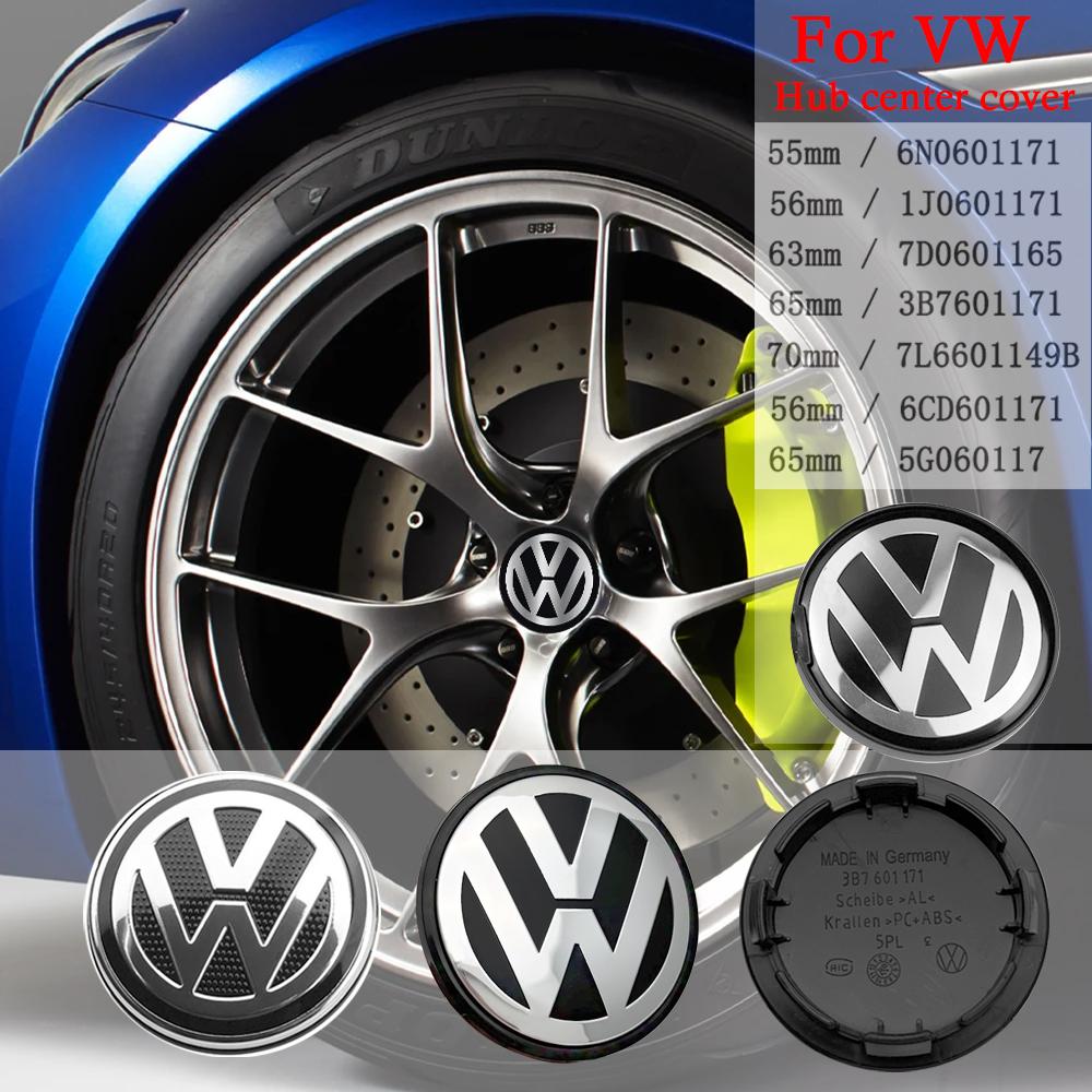 2026 New VW Volkswagen Car Wheel Center Hub Caps Cover 3D 4pcs 55mm 56mm 65mm 70mm for 4 5 6 7 Passat B5 B6 B7 Polo Touran CC accessories