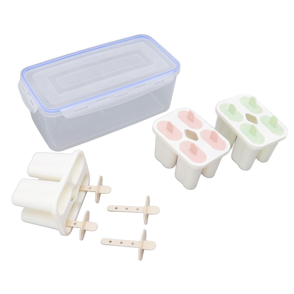 3pcs Ice Lolly Stick Molds PP Food Grade Reusable 12 Sticks Ice Cream Maker for Milk Yogurt Pudding