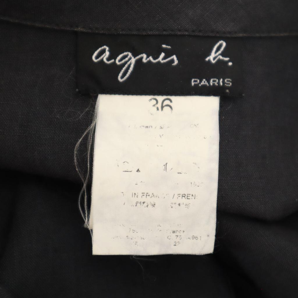 Agnes B. French Linen Short Sleeve Shirt Dress 36 Charcoal Women Used
