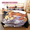 Anime Pattern Bedding Quilt Set Quilt Cover Pillowcase Home Decoration Birthday Gift (1 * Duvet Cover + 2 * Pillowcase, Without Core)