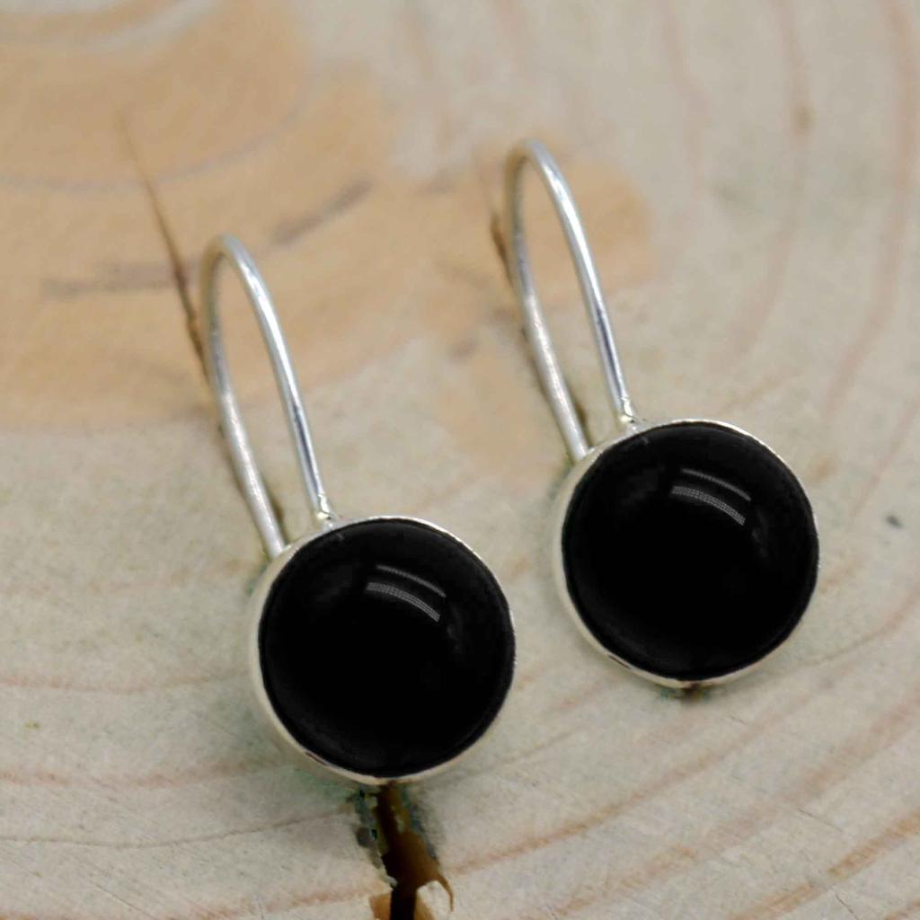 Grüne Onyx Silber Tropfen Ohrringe für Frau, natürlicher Edelstein & Sterling Silber handgefertigter ästhetischer Schmuck, Valentinstagsgeschenk für Frau