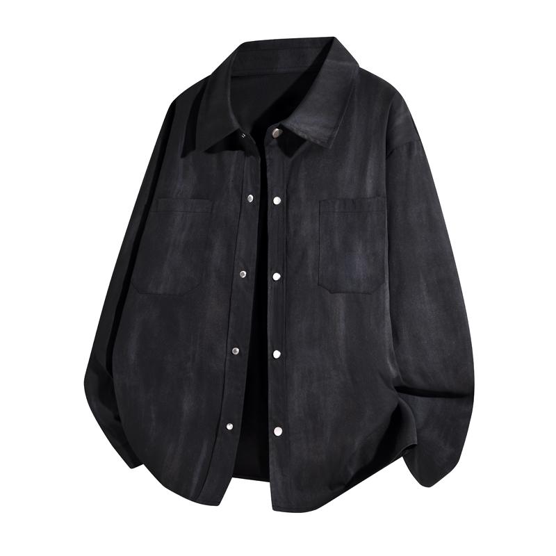 Tie-dye Shirt New Coat Autumn and Winter Trendy Corduroy Top Work Pocket Long-sleeved Shirt