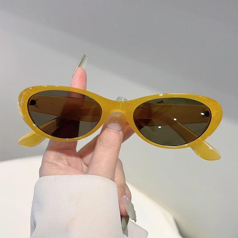 Cute Oval Sunglasses Women Vintage Candy Color Rim Shades Trendy Brand Design Travelling Decor Sun Glasses  Mujer
