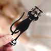 3pcs Acrylic Hollowed-out Bookmarks Creative Hollowed-out Black Kitten Hanging Bookmarks Perfect Gifts for Reading Lovers