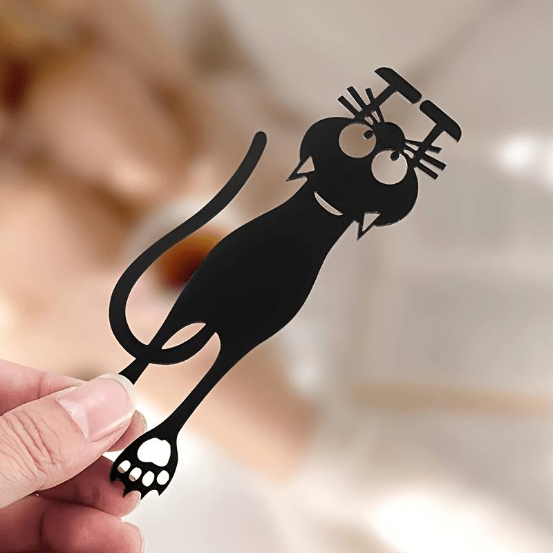 3pcs Acrylic Hollowed-out Bookmarks Creative Hollowed-out Black Kitten Hanging Bookmarks Perfect Gifts for Reading Lovers
