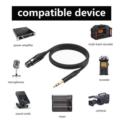 6.35mm 1/4 TRS Stereo Male To XLR 3Pin Female Microphone Cable for Mixers and Audio Equipment Optional Length