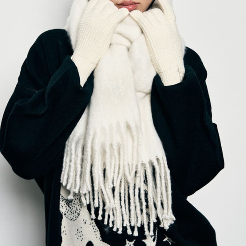 leathery brushed long muffler [8COLOR]