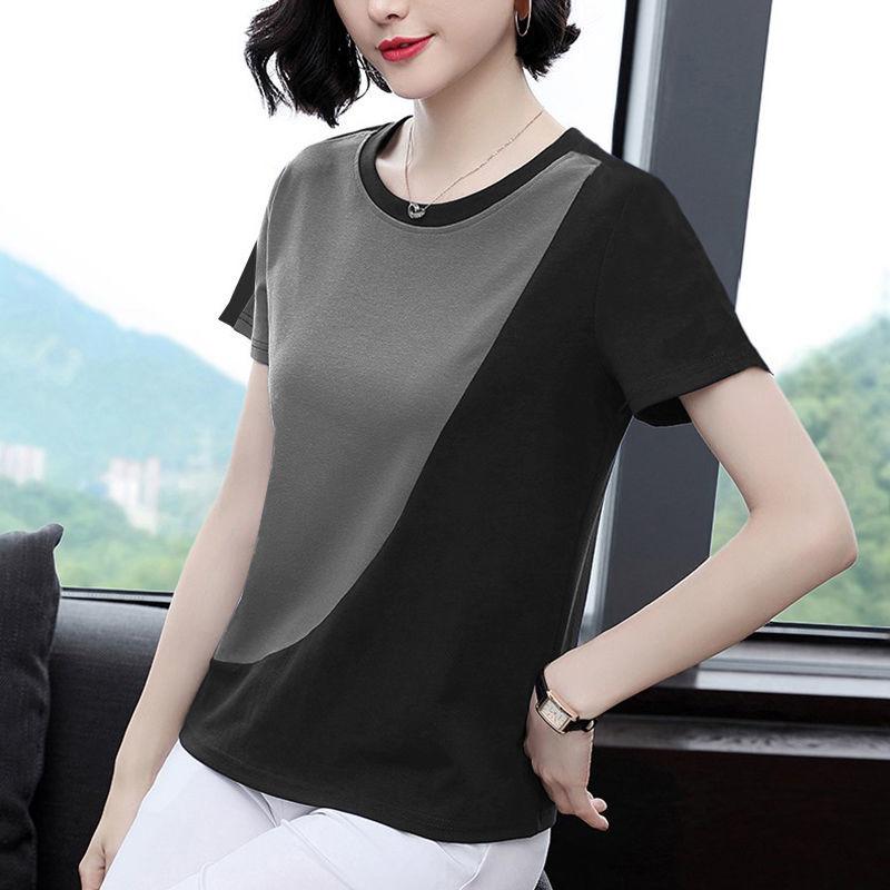 

БЛУЗКА женская с коротким рукавом большого размера для среднего возраста модная футболка топ 6XL