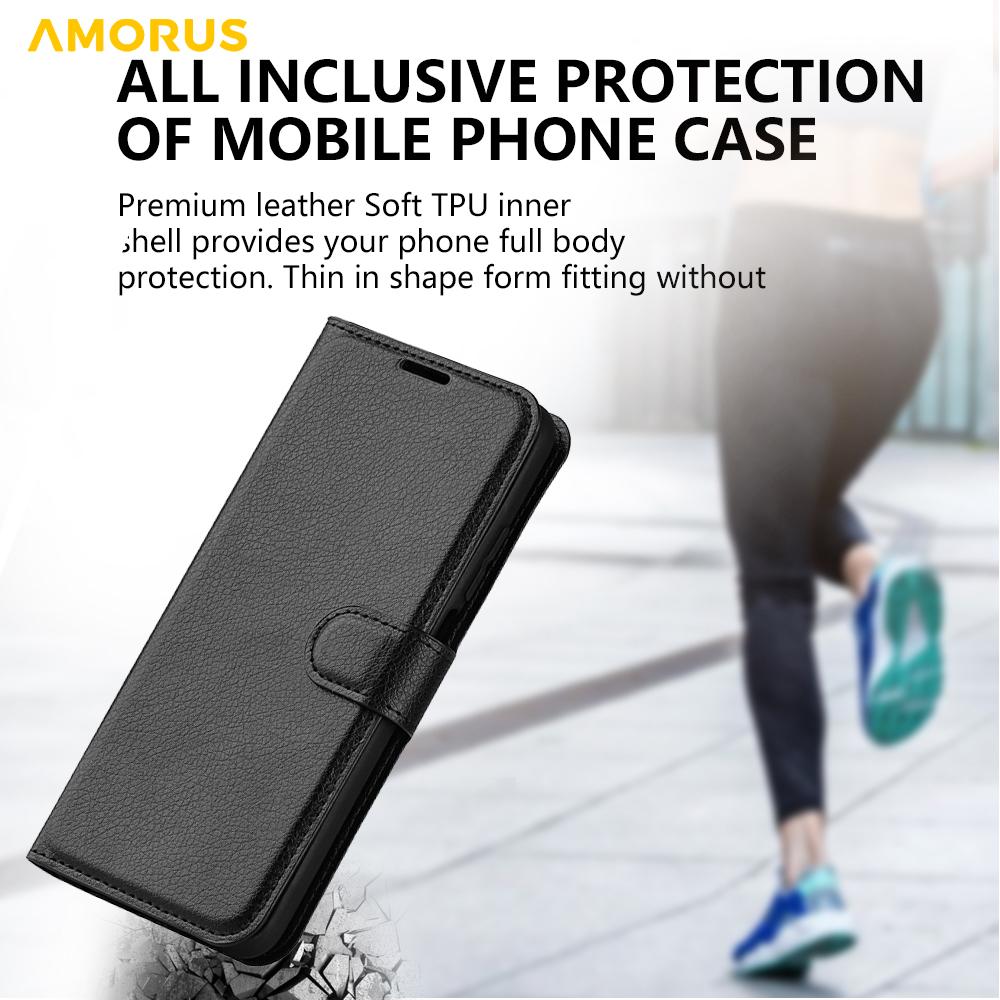 For iPhone 15 Pro Max Wallet Case Litchi Texture Shockproof Leather Flip Stand Phone Cover