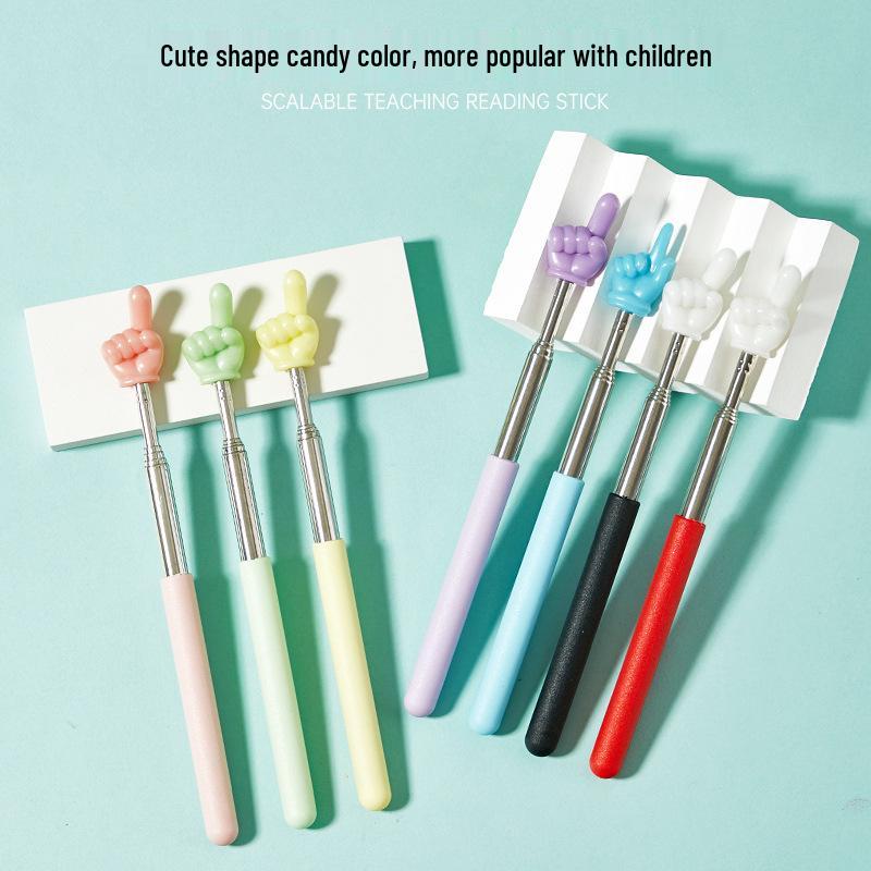 Telescopic Children's Pointer Pen: Stainless Steel Retractable Teaching Stick with Macaron Colors