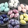 Electroplated Olive Ceramic Bead Necklace Pendant with Seed Beads for DIY Jewelry Crafting.