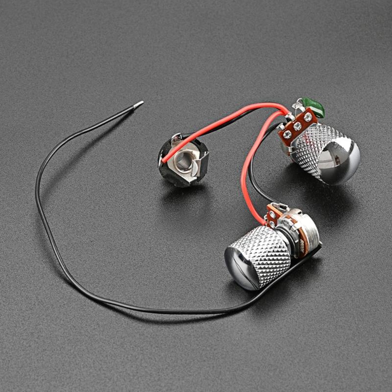1V 1T Wiring Kit, 3 Way A500K Wiring Harness Prewired Guitar Wiring Hareness for Electric Guitar Bass Repair Replacement