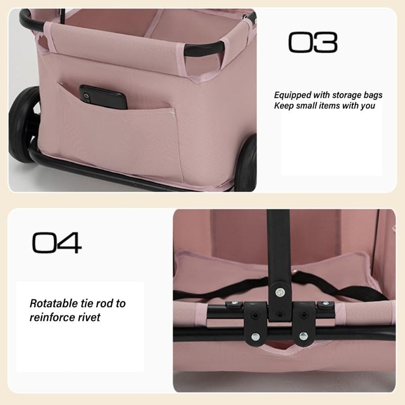 Cats-in-bag Carriers for Puppies Carry Cart Outdoor Travel Shoulder Carriers Sightseeing Bag Trolley Wheel