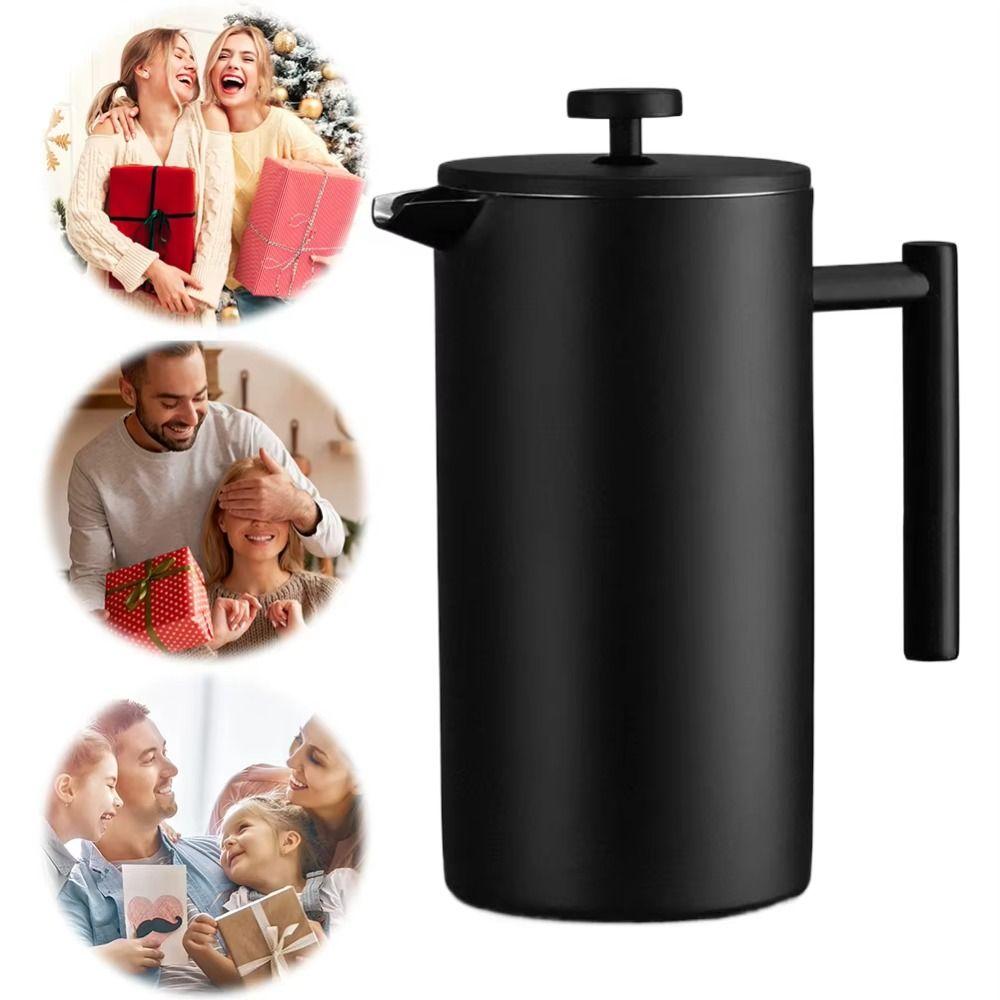 Doppelwandige isolierte Kaffeekanne Filtersystem Kaffeepresse Maschine Cafetière