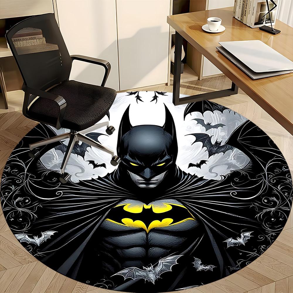1pc Batman Office Round Area Rug, Under Office Chairs Bedroom Living Room Home Decor, Room Deco, Available in Various Sizes