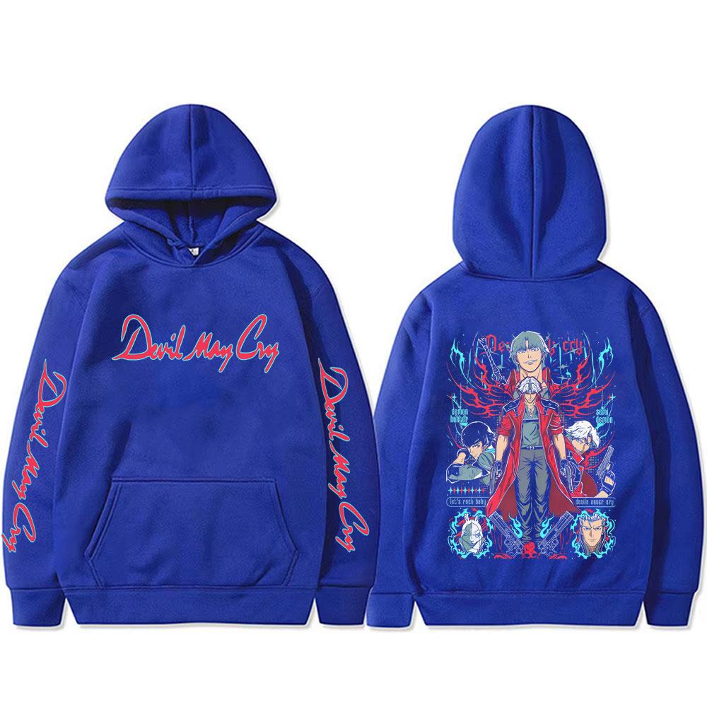 

Аніме Devil May Cry Син Спарди Данте Графічне худі Чоловіче Жіноче Повсякденне Вінтажне Оверсайз Толстовка Чоловічі Мультяшні Манга Худі 2XL синій