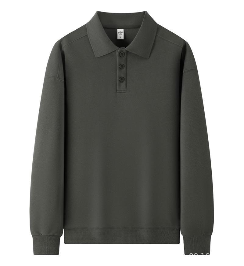

Unisex Trendy Polo Sweatshirt with Loose Lapel and Drop Shoulder Style XL